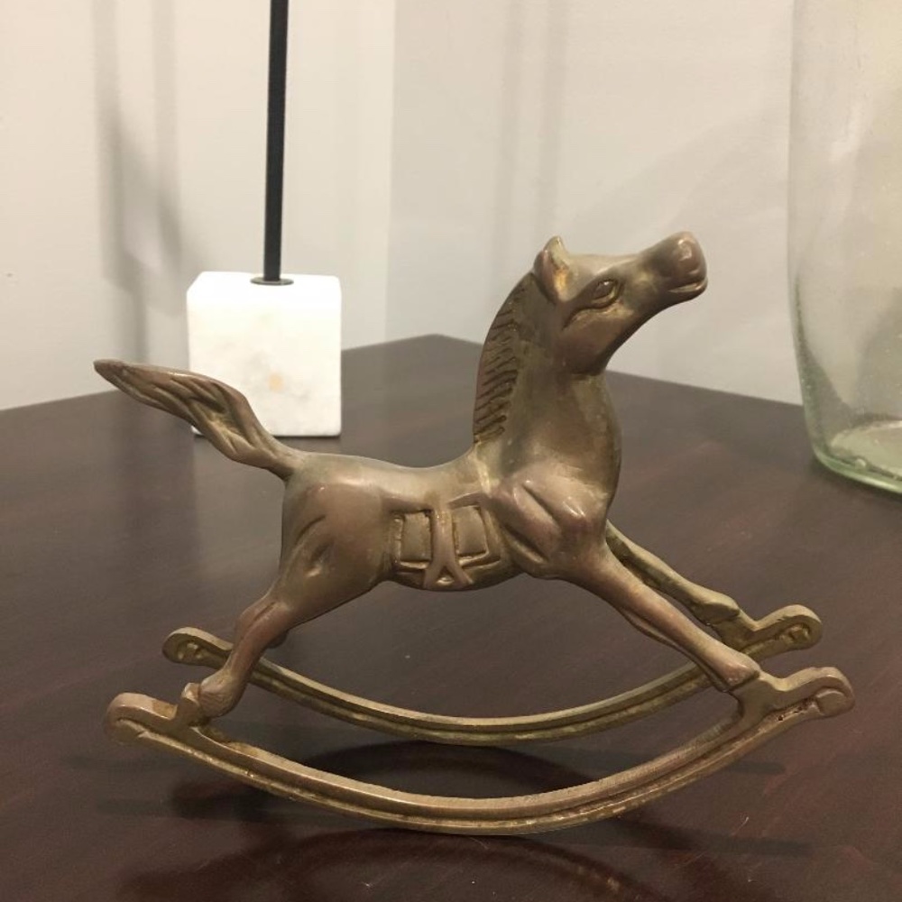 VTG Mid-Century Solid Brass Rocking Horse